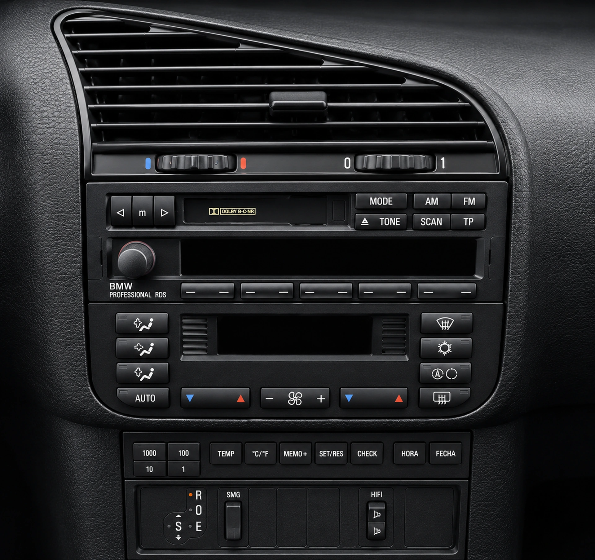Consolle BMW M3 E36 1998 con pulsante SMG e modalità R O S E
